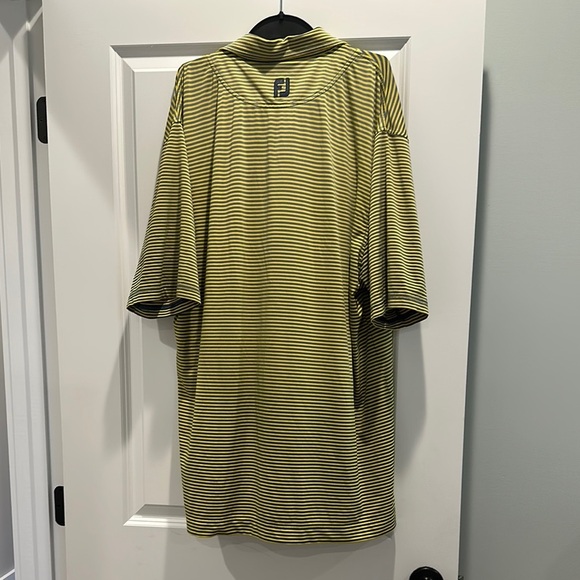 FootJoy Yellow and Gray Striped Polo Shirt for Golf - Picture 5 of 6